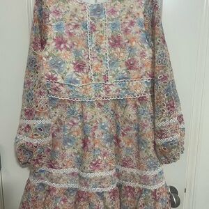 GB Girls Floral Lace Trim Dress